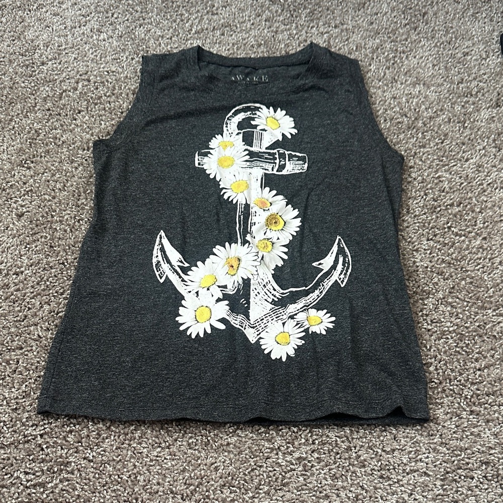 Awake Charcoal Gray Sleeveless Top